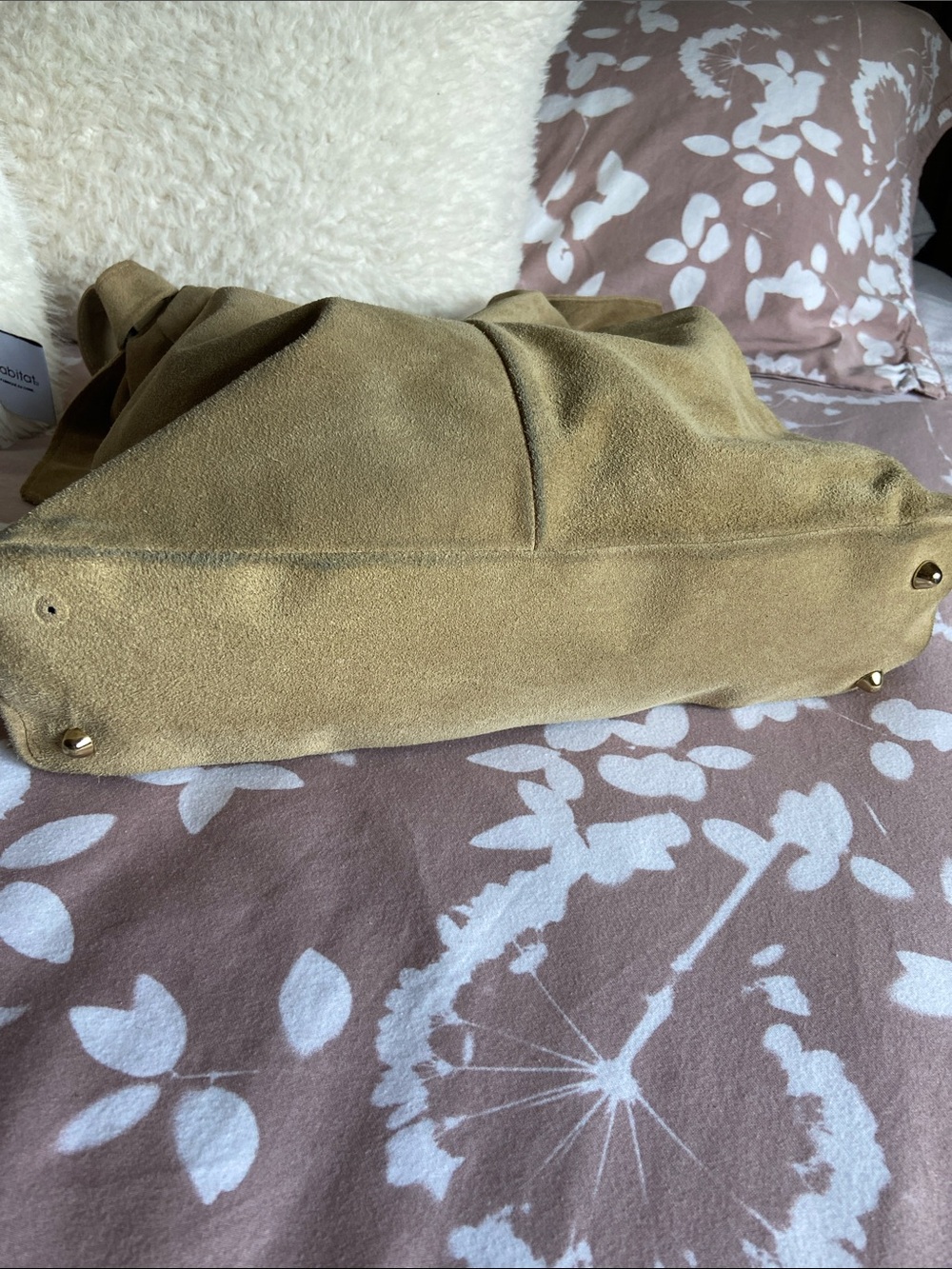 Knot-Detail Suede Shoulder Bag in Tan - Picture 8 of 8